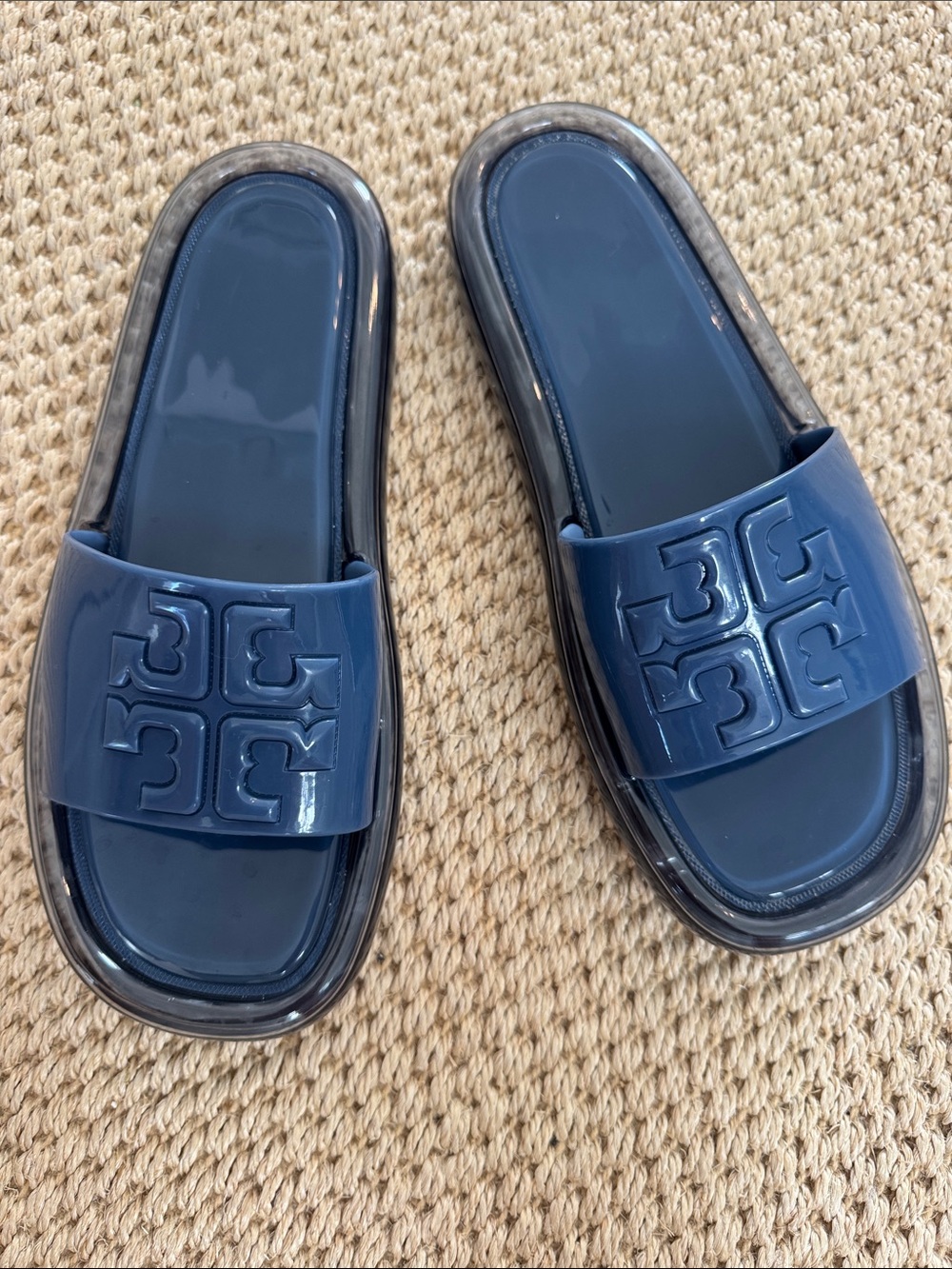 Tory Burch Deep Bubble Jelly Slide Sandals blue woman’s size 9 shoes waterproof - Picture 3 of 10